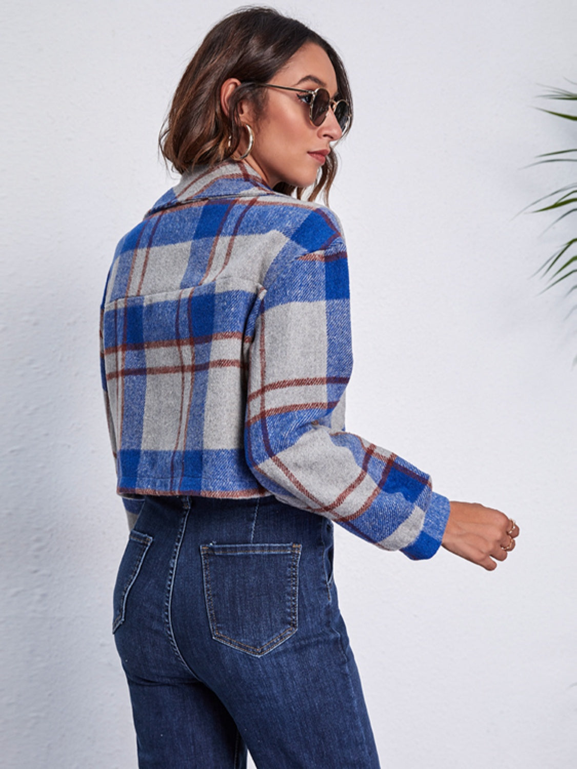 Plaid Button Front Jacket