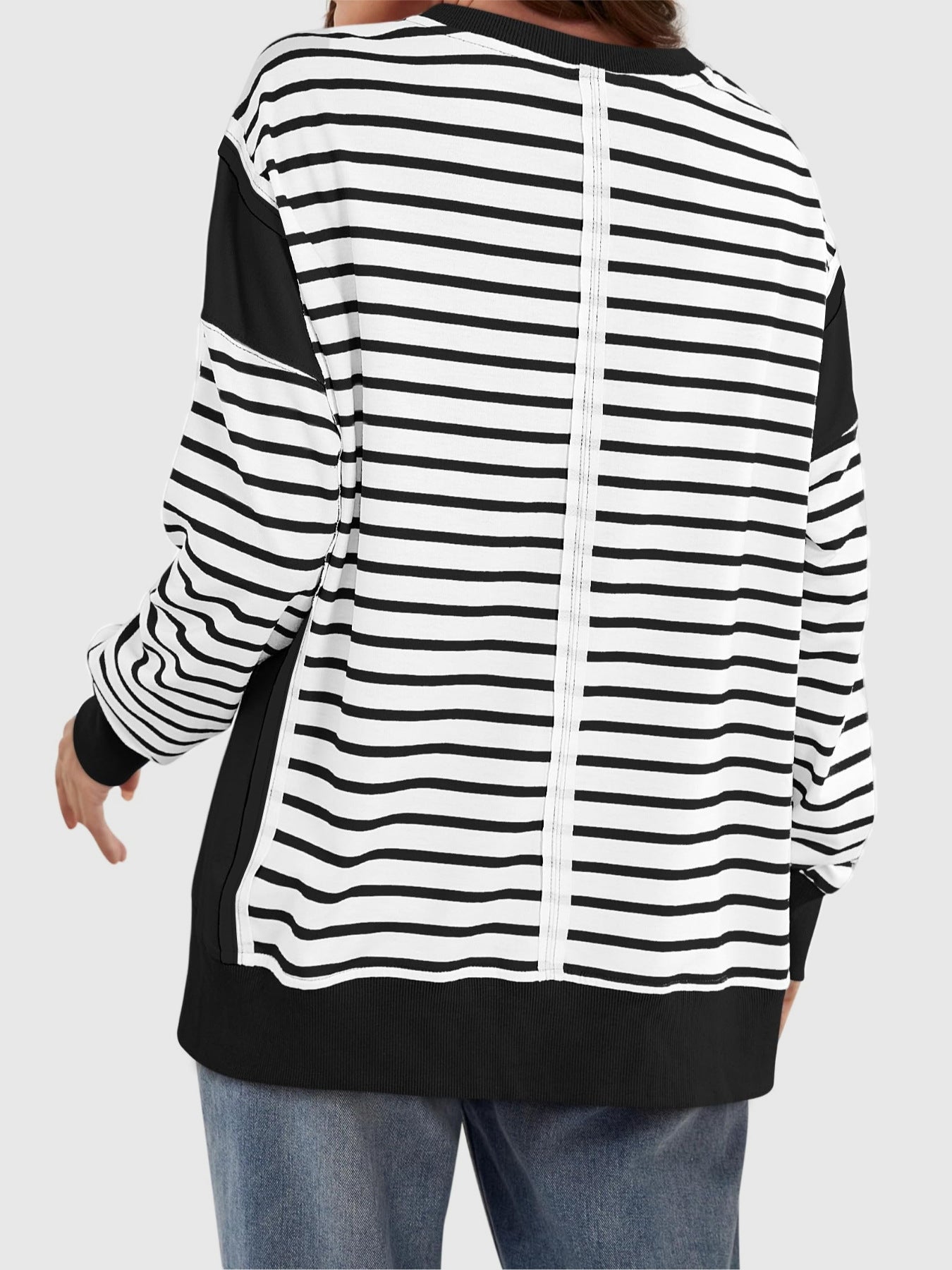 Riley Exposed Seam Striped Sweatshirt