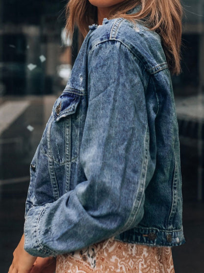 Marian Distressed Denim Jacket