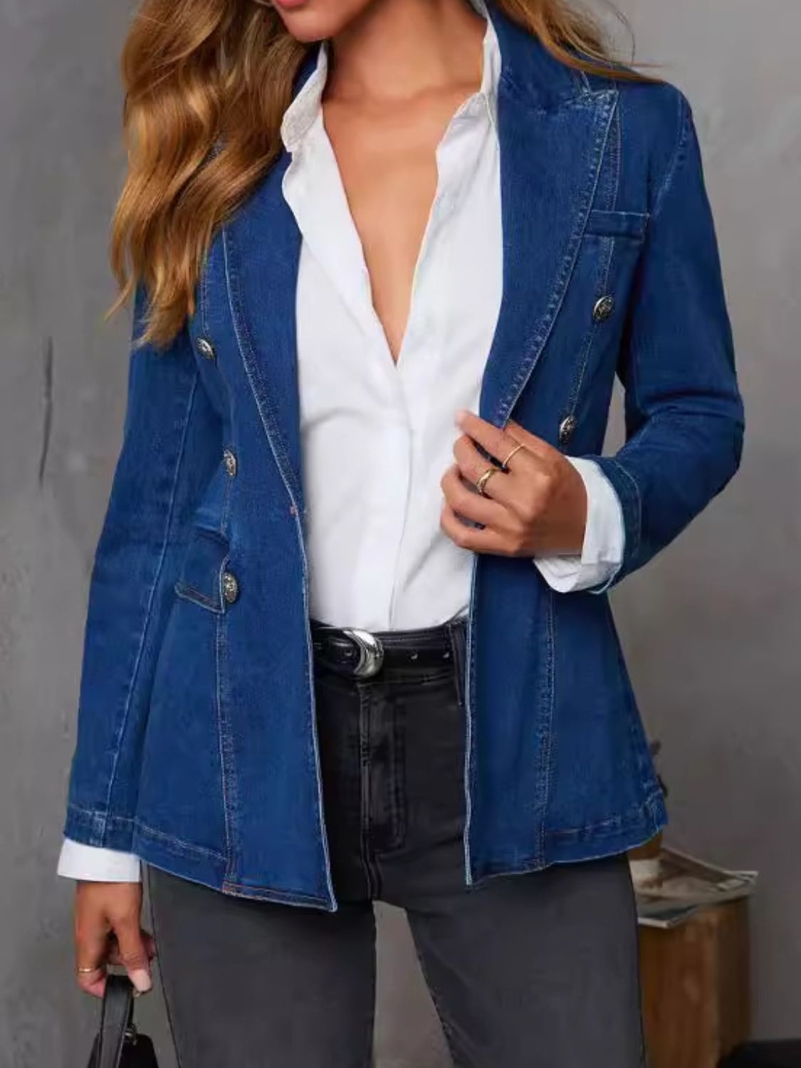 Collared Neck Denim Jacket