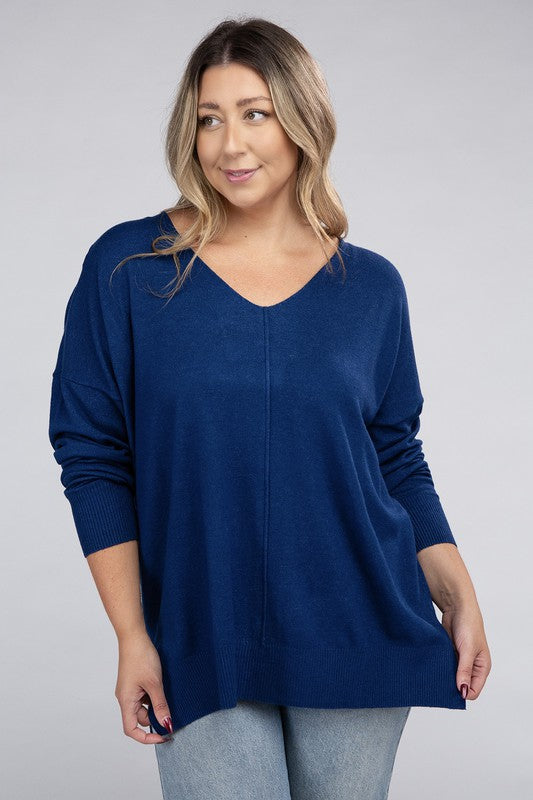 Curvy Front Seam Sweater