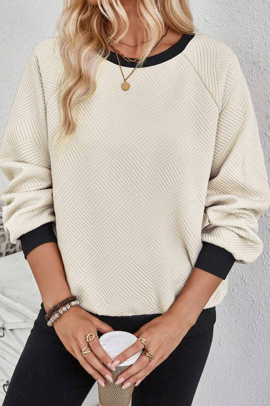 Texture Contrast Sweatshirt