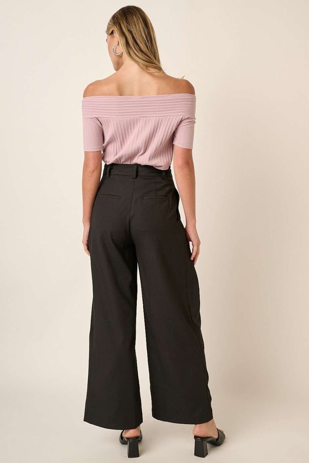 Mittoshop Pleated High Waisted Wide Leg Pants