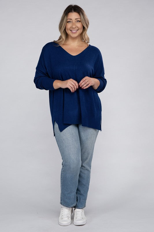 Curvy Front Seam Sweater