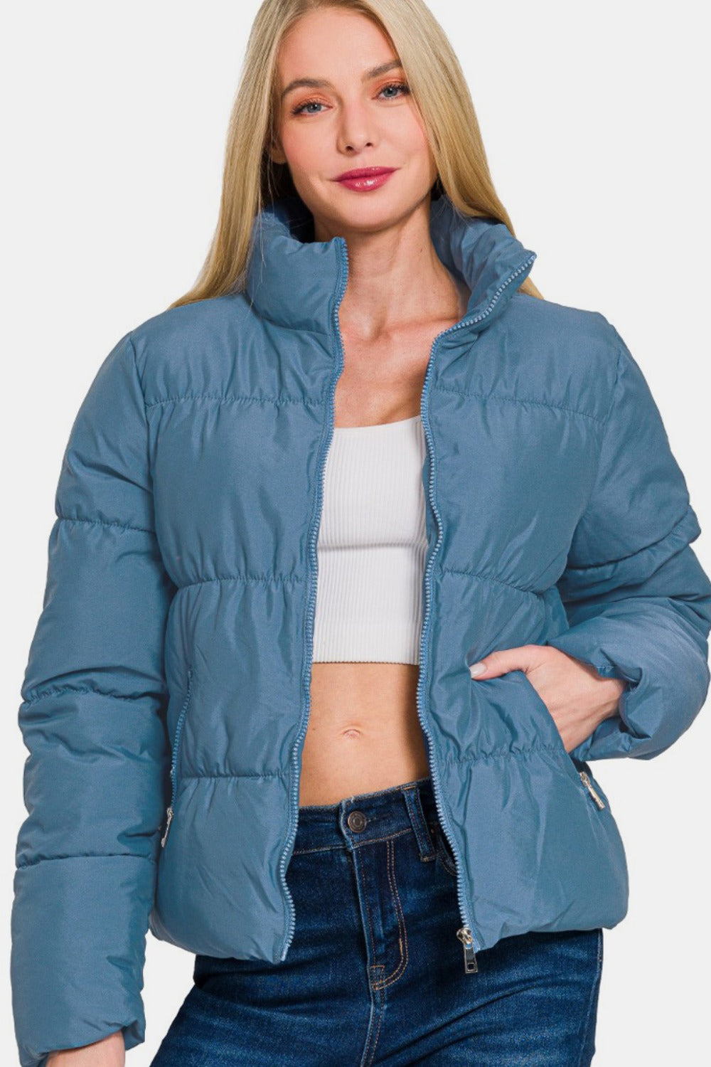 Zenana Turtleneck Puffer Jacket