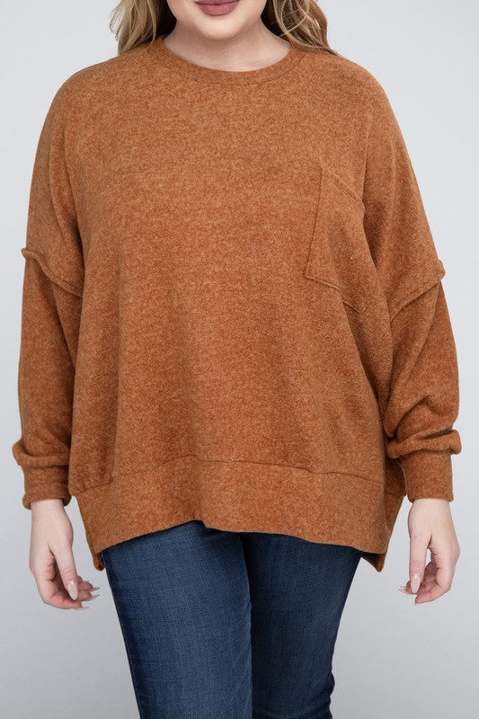 Curvy Brushed Melange Sweater