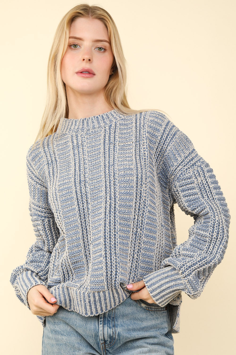 VERY J Two Tone Sweater