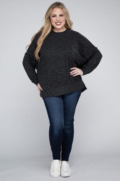 Curvy Brushed Melange Sweater