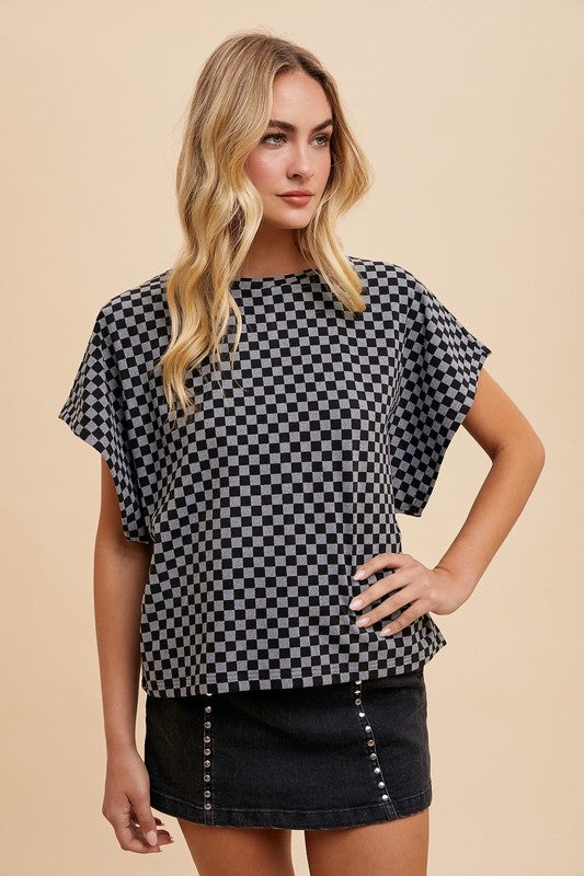 Annie Wear Checkered Short Sleeve T-Shirt