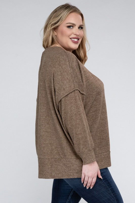 Curvy Brushed Melange Sweater