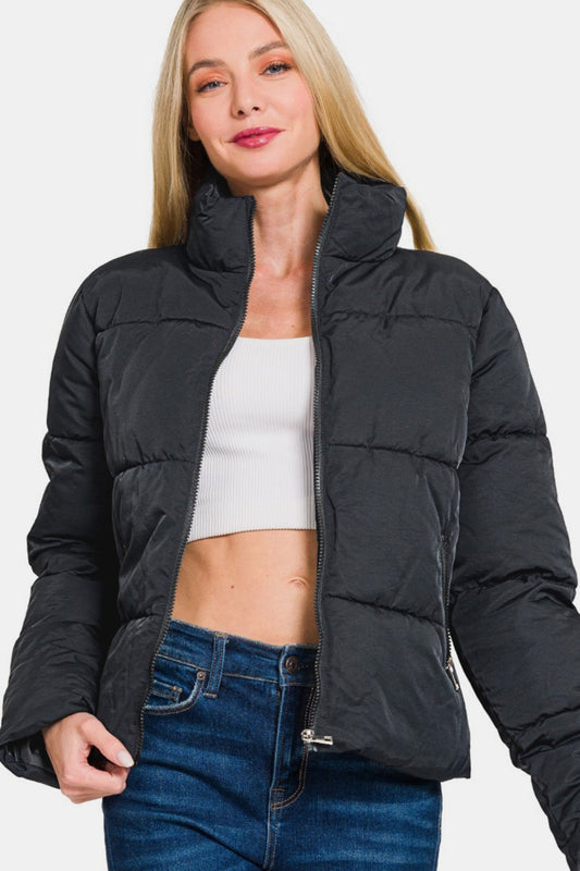 Zenana Turtleneck Puffer Jacket