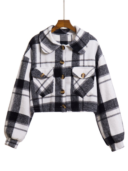 Plaid Button Front Jacket