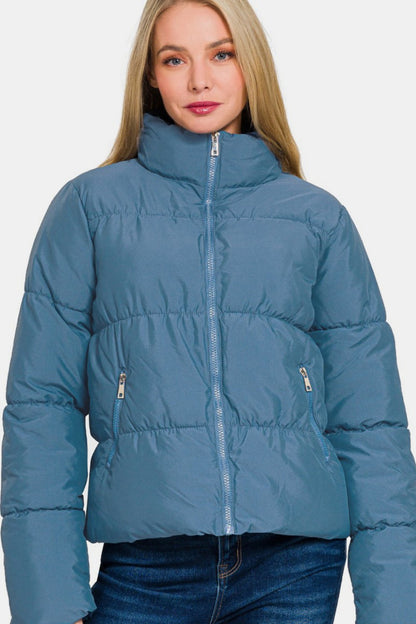 Zenana Turtleneck Puffer Jacket