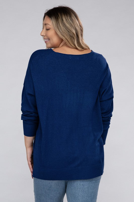 Curvy Front Seam Sweater