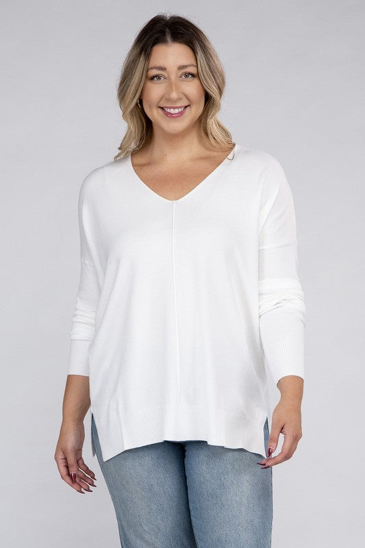 Curvy Front Seam Sweater