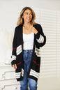 Perfee Striped Rib-Knit Cardigan