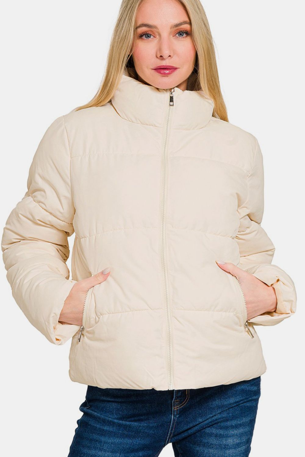 Zenana Turtleneck Puffer Jacket