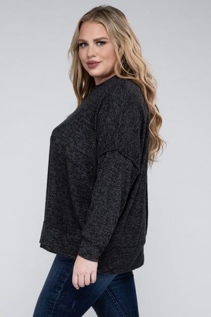 Curvy Brushed Melange Sweater