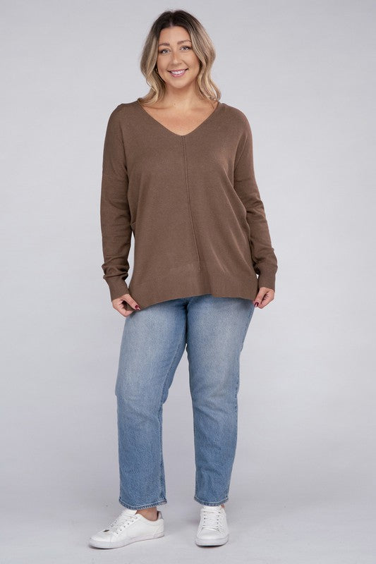 Curvy Front Seam Sweater