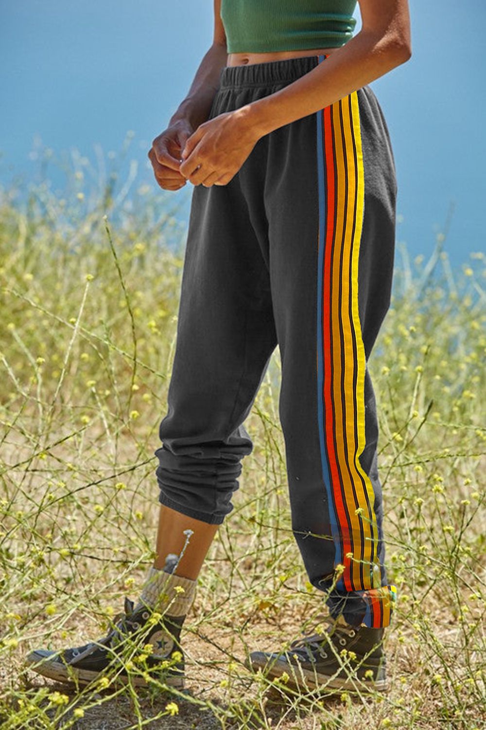 Contrast Striped Active Pants