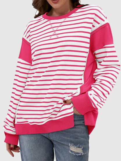 Riley Exposed Seam Striped Sweatshirt