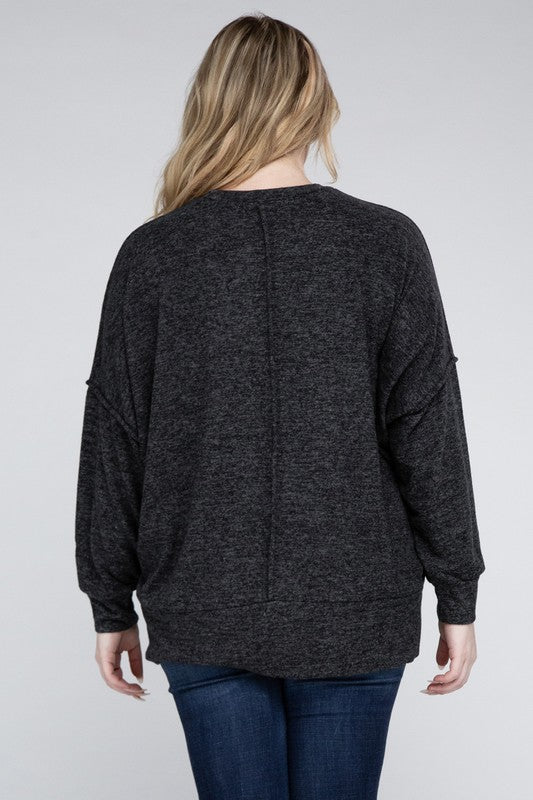 Curvy Brushed Melange Sweater