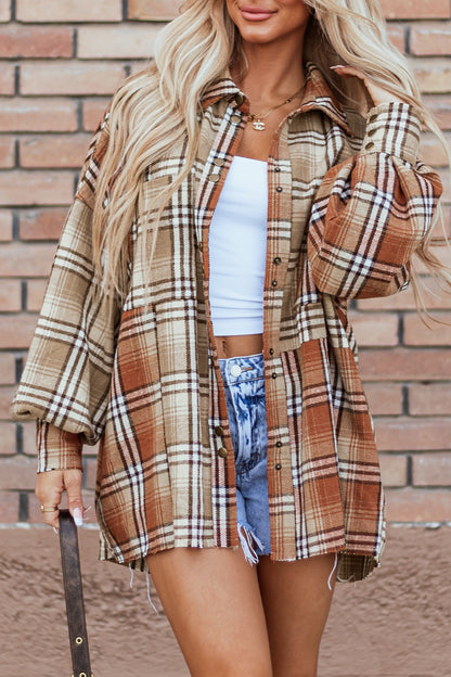 Plaid Snap Down Shacket