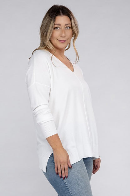 Curvy Front Seam Sweater