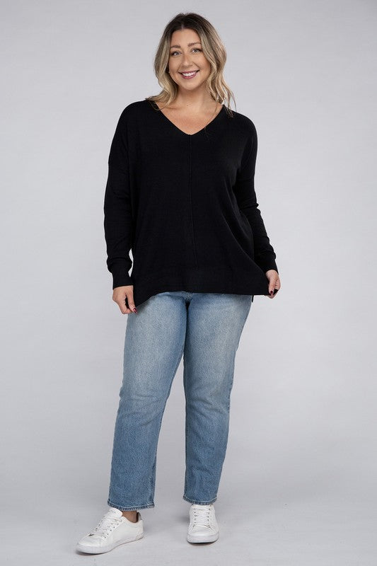 Curvy Front Seam Sweater