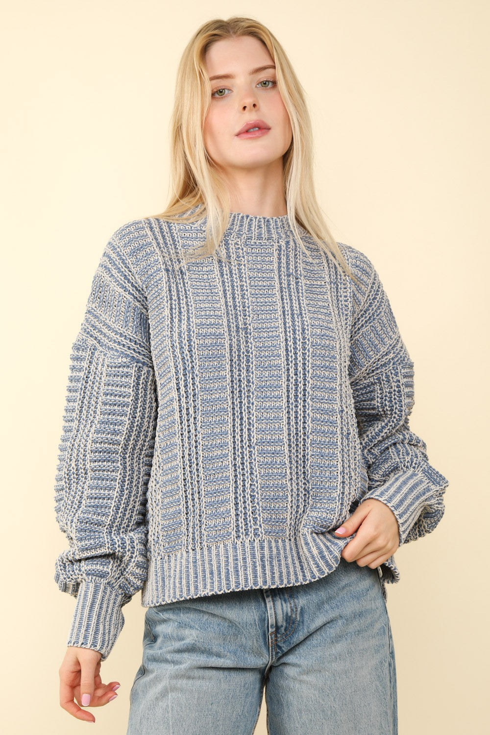 VERY J Two Tone Sweater